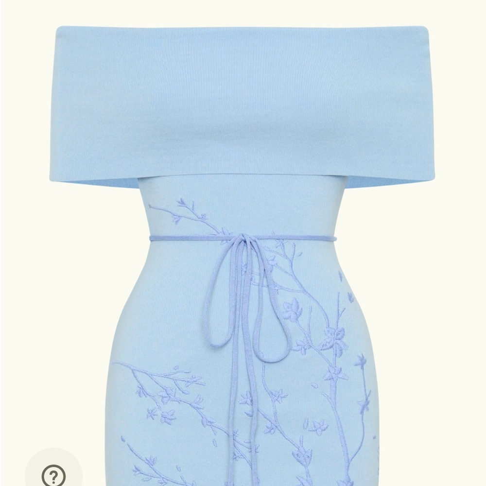 Elegant Blue Off-Shoulder Dress